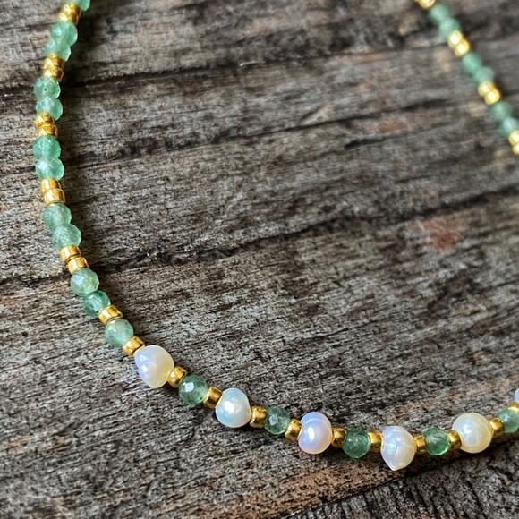 NEW Green Aventurine & Pearl Bracelet - Picture 11 of 15